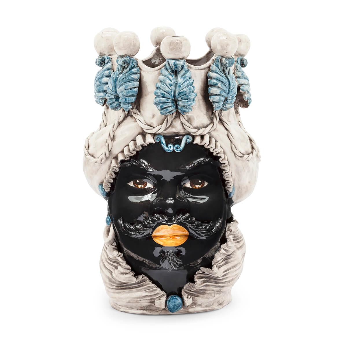 200838-WT ABHIKA ВАЗА МУЖСКАЯ MORO С ПОДСВЕЧНИКОМ WHITE MATT  - Вид №1