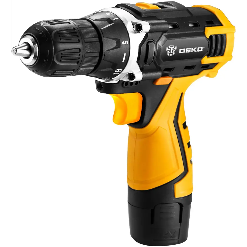 Дрель-шуруповерт аккумуляторная Deko DKCD12FU 12 В Li-ion 1x1.5 Ач и набор инструментов, 104 предмета STLM-2148957 - Вид №4