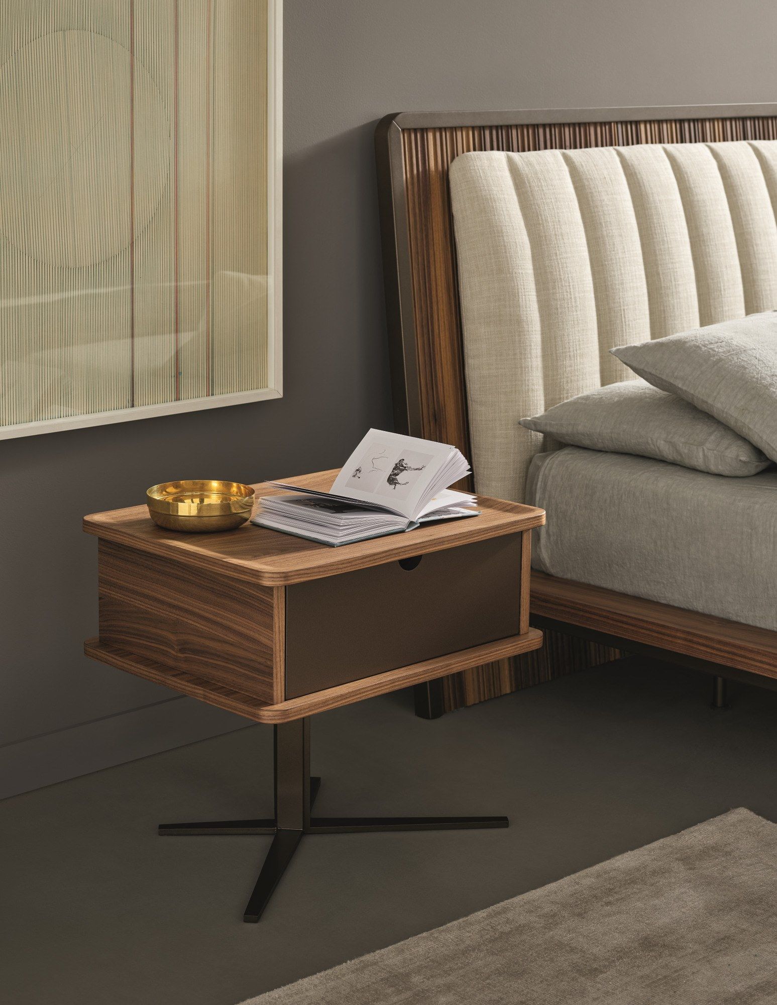 Прямоугольная прикроватная тумбочка из орехового дерева с ящиками BONALDO Нельсон ARCH-00094910 - Вид №2