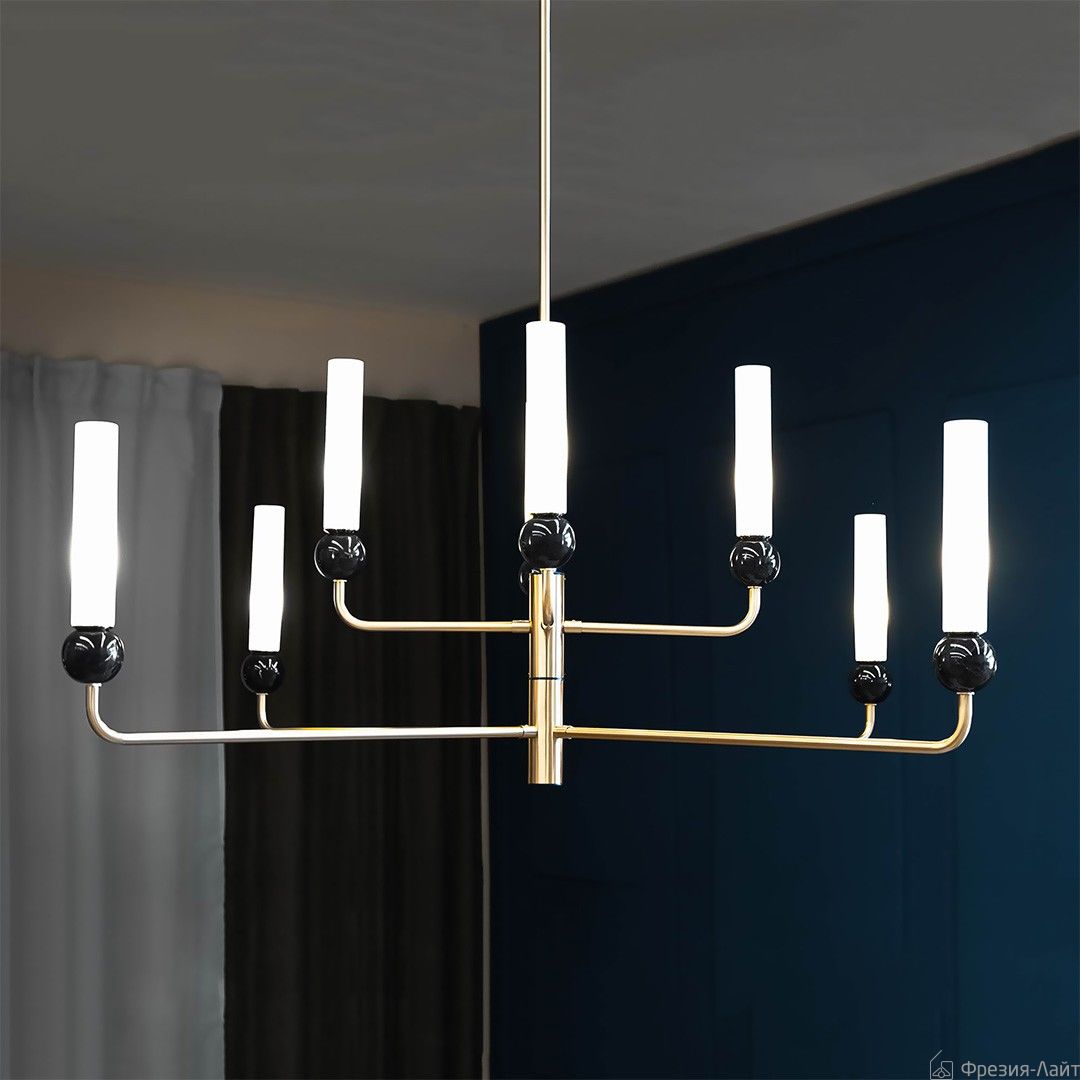 Aromas C1224/8 Old Gold/Black люстра подвесная золото/черная 121519 - Вид №3