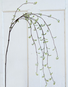 7099 819 a3 Ветка из синтетических розовых листьев с глиттером, 118 см, матово-зелёная H-andreas