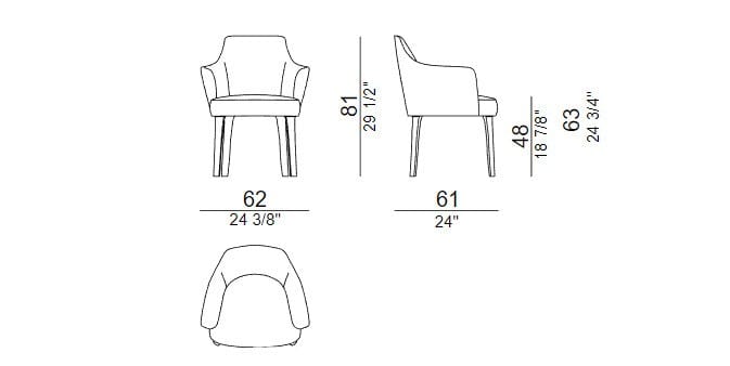 Мягкий стул для ресторана с подлокотниками CASA Mare Nostrum ARCH-00109985 - Вид №2
