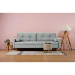 91376546 Раскладной диван Divan.ru Нумо 216x86x90 см велюр цвет серый STLM-1547032