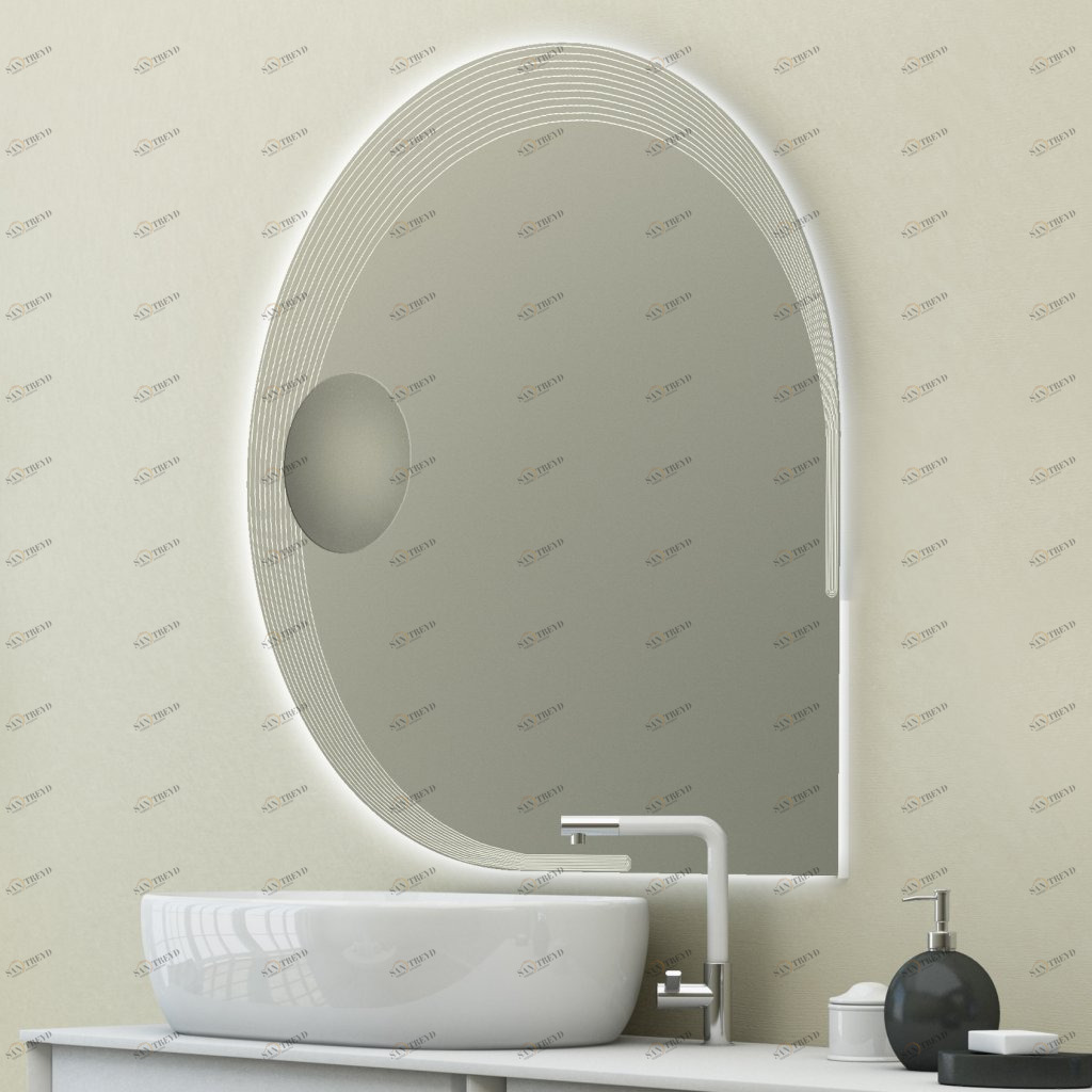 Зеркало с увеличительным зеркалом и со встроенной LED подсветкой 45012, 90х90 CEZARES 45012 