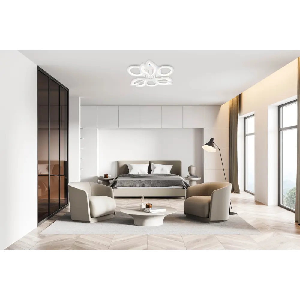 89390650 Люстра потолочная светодиодная Escada Howea 10279/6 с пультом управления 31 м² регулируемый белый свет цвет белый STLM-1452290  - Вид №13