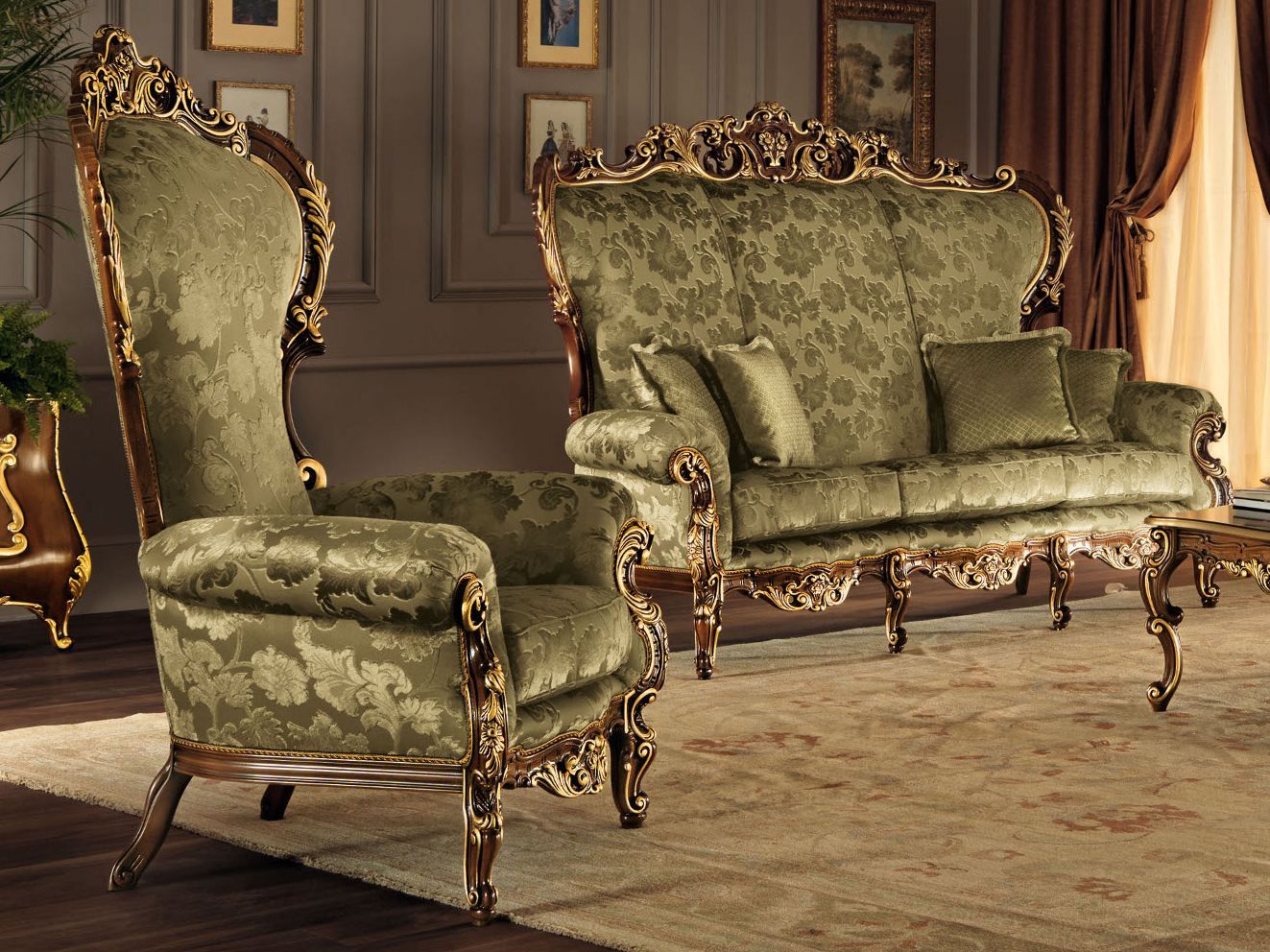 Тканевое кресло с подлокотниками Modenese Luxury Interiors Villa Venezia ARCH-00088178 - Вид №2