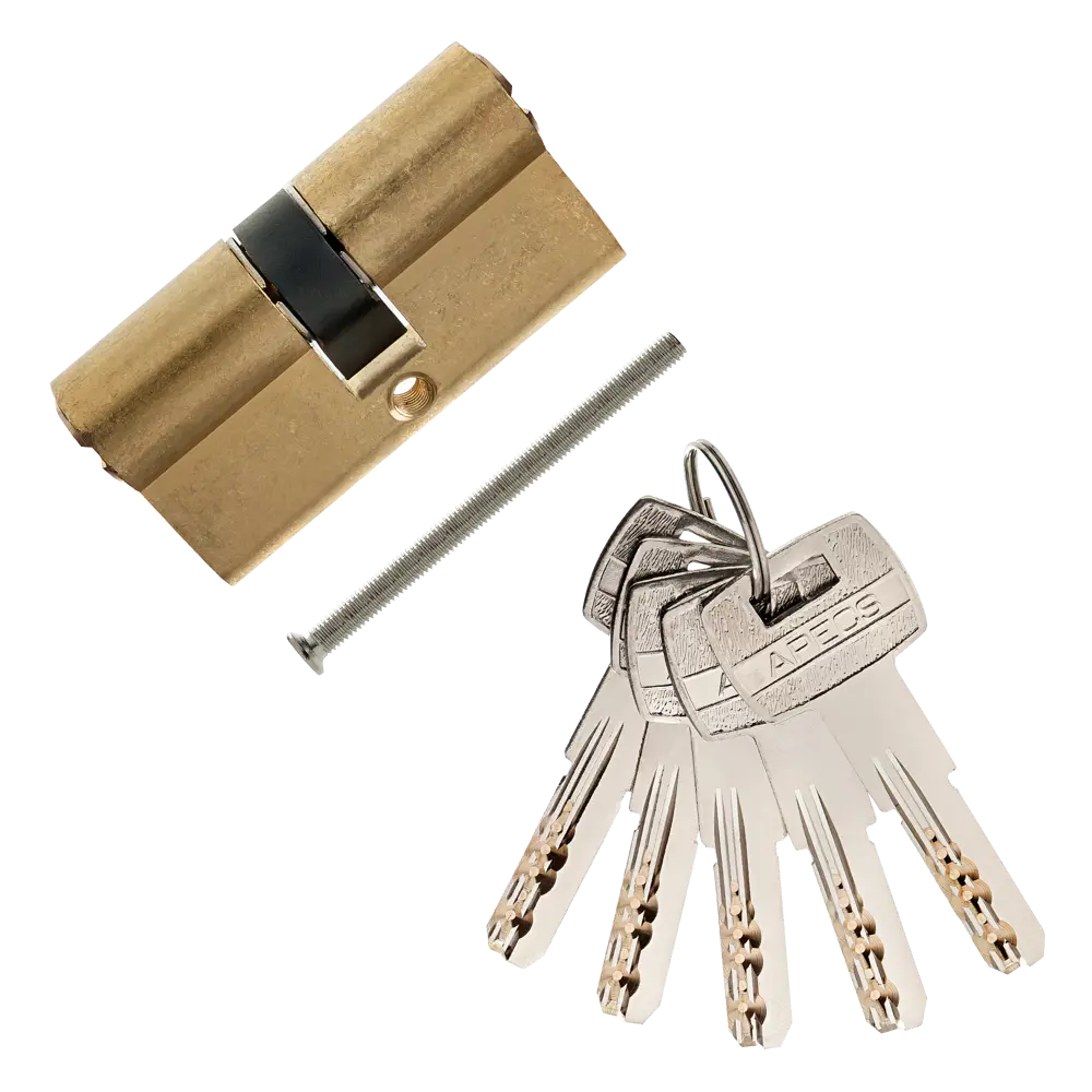 Цилиндр Apecs SM-60, 30х30 мм, ключ/ключ, цвет золотой STLM-2146539 - Вид №1