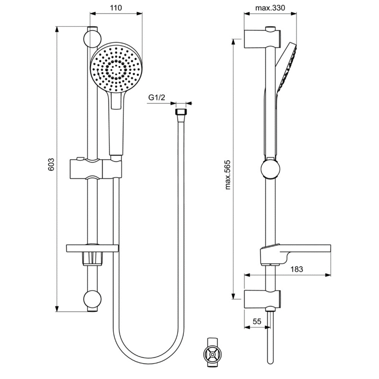 BD001AA Душевой комплект Ideal Standard CERAFLEX  - Вид №5