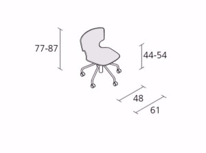 Регулируемое по высоте вращающееся кресло с колесами