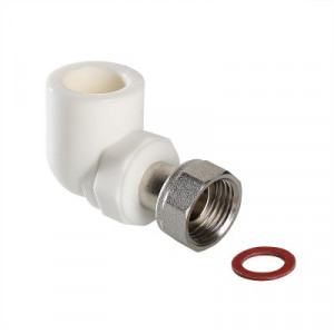 VTp.758.0.02506 Фитинг полипропиленовый – угольник с накидной гайкой Valtec 25 мм х 1"