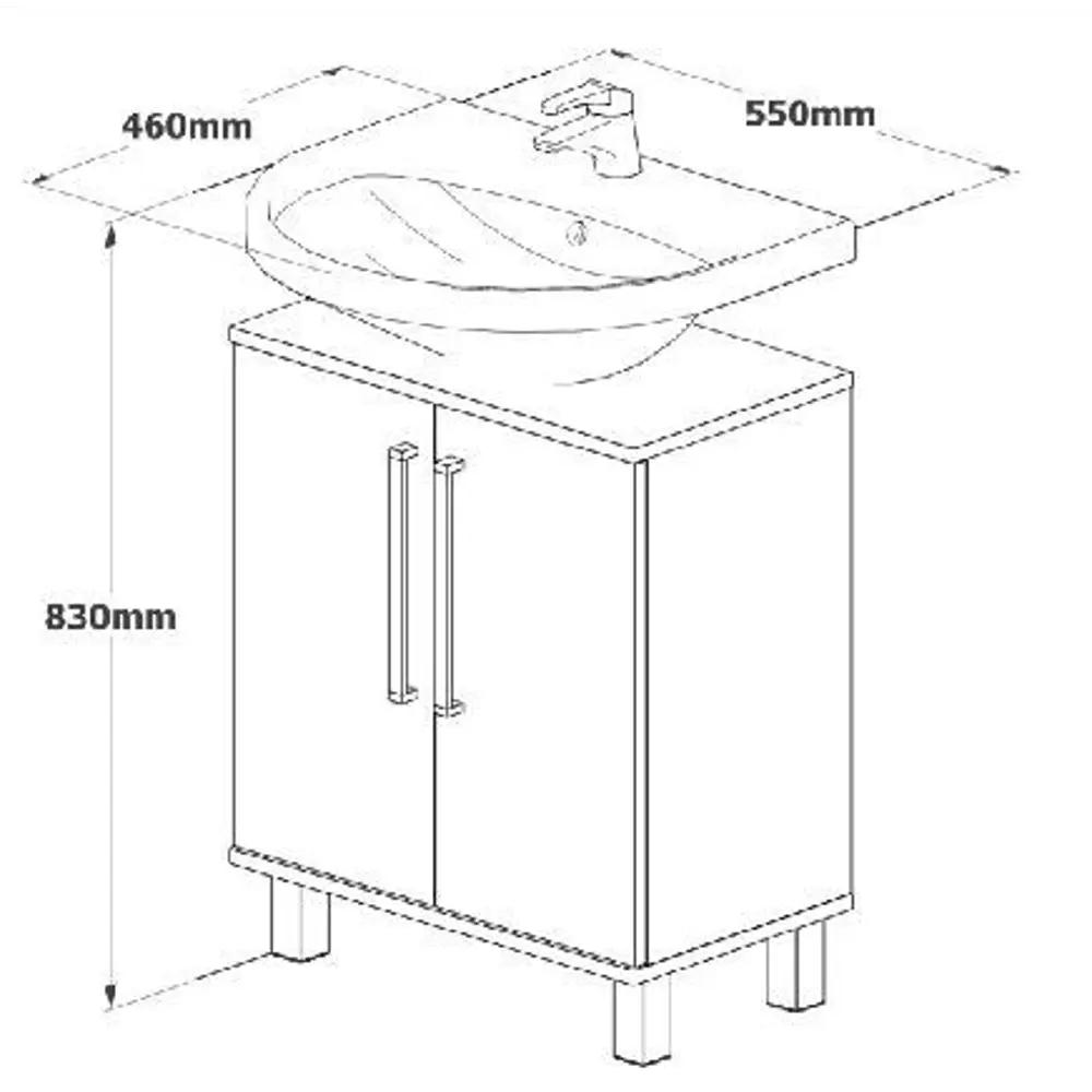 Тумба под раковину напольная Vigo Lobby 55 см цвет белый STLM-2122418 - Вид №6