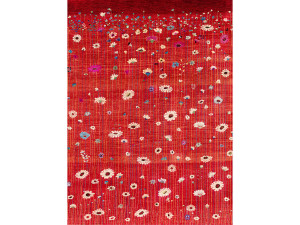 Прямоугольный шерстяной цветочный ковер