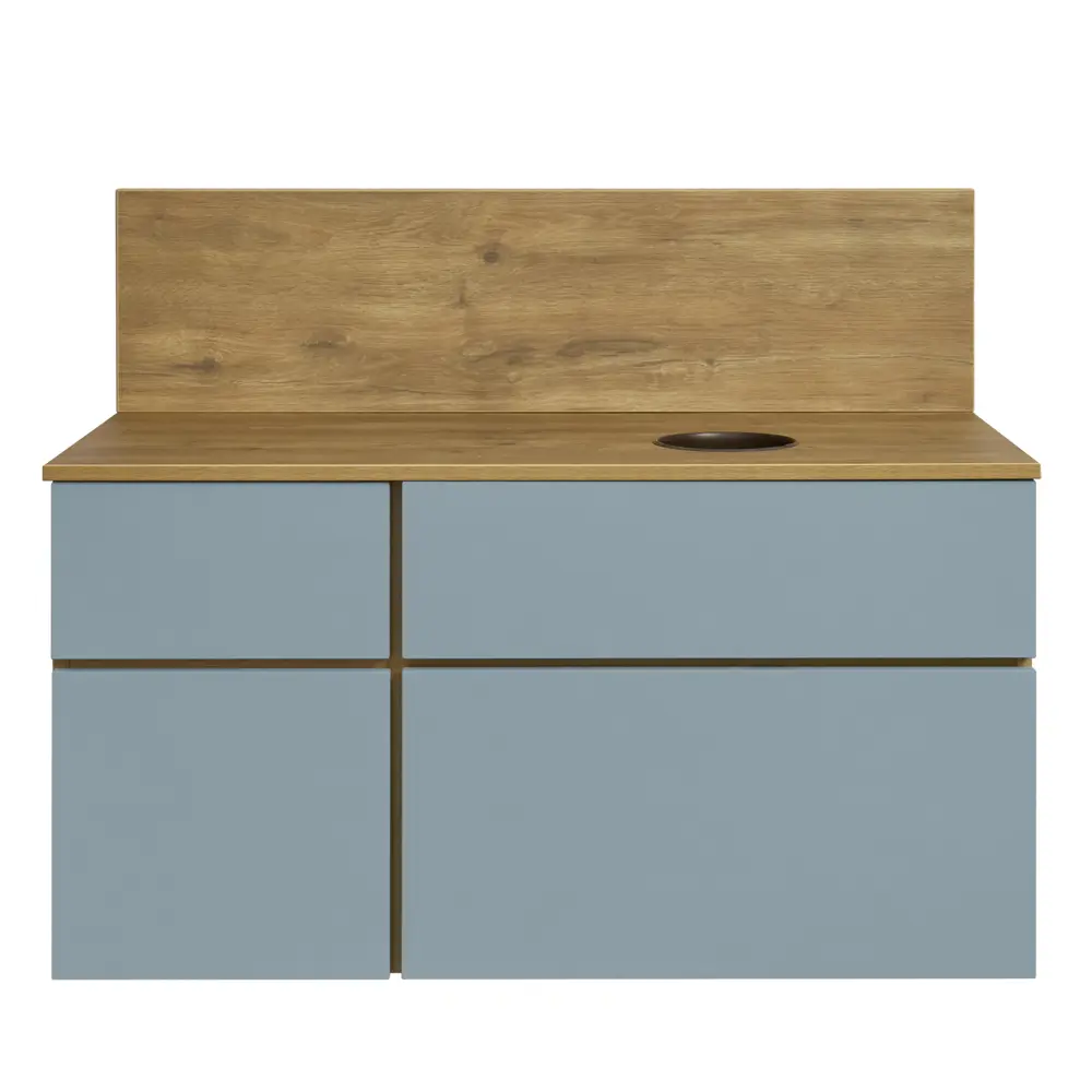 Тумба под раковину подвесная Aquaton «Мишель» 100 см цвет зелено-голубой АКВАТОН STLM-2075197