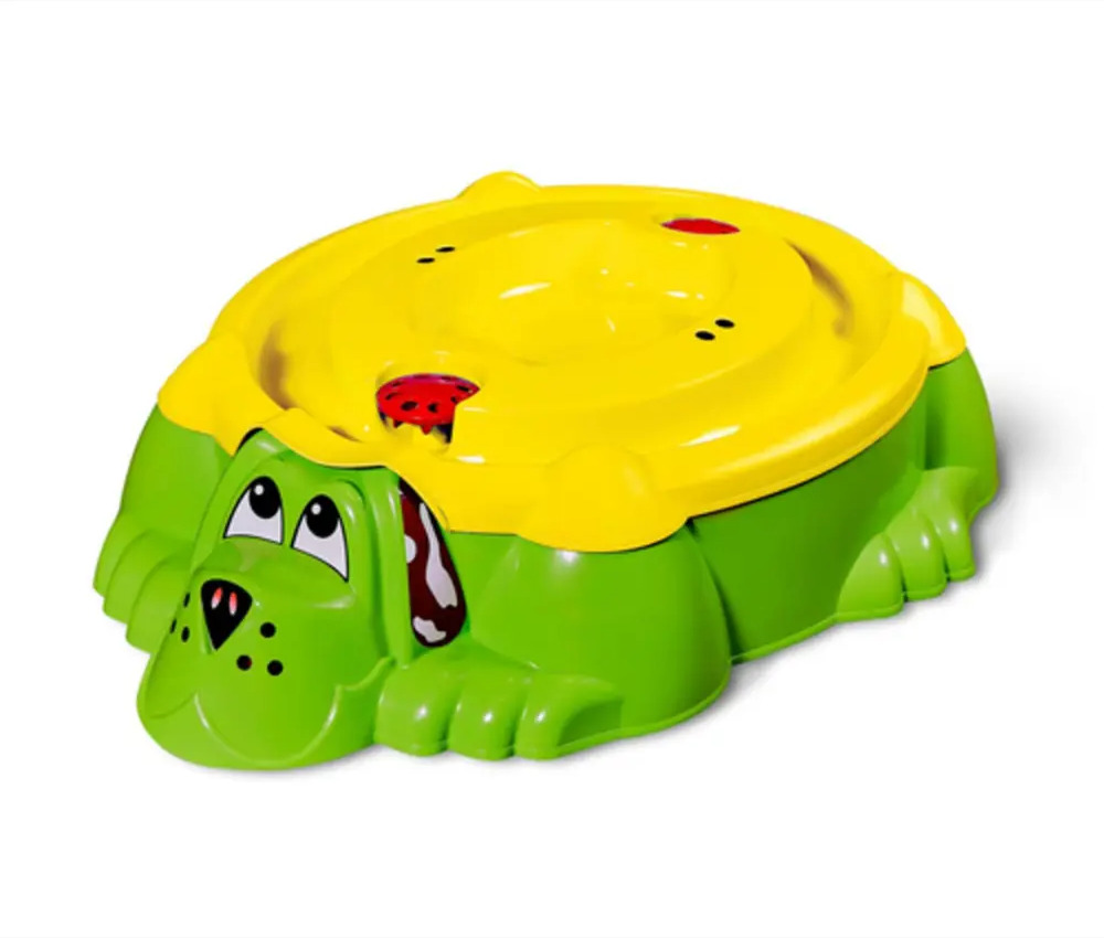 91026885 Песочница Sheffilton Kids Собачка с крышкой 432 зеленый/желтый STLM-0962492
