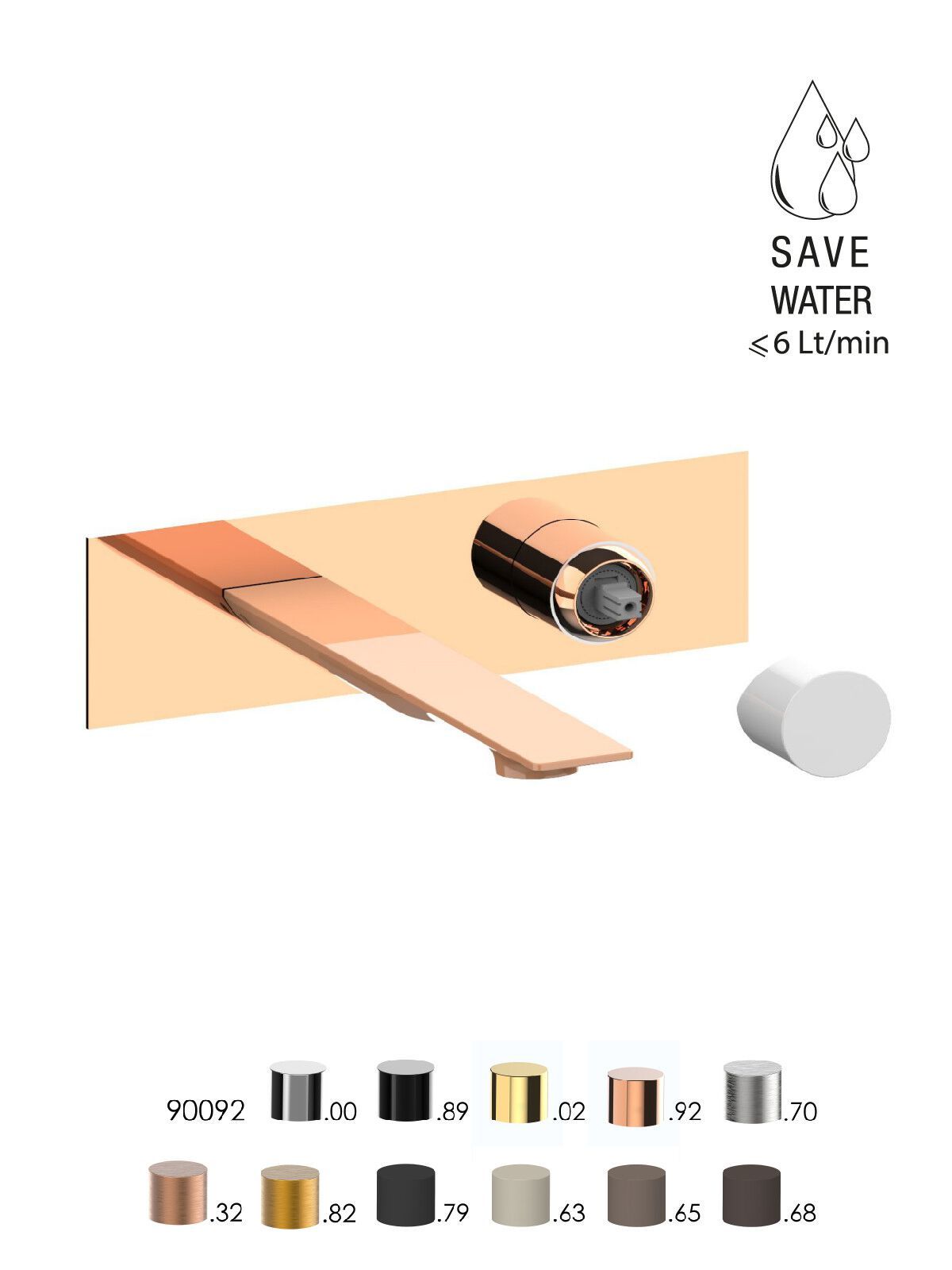 Смеситель для раковины с ограничителем расхода с пластиной Rubinetterie Frattini Narciso S ARCH-00138344 - Вид №17