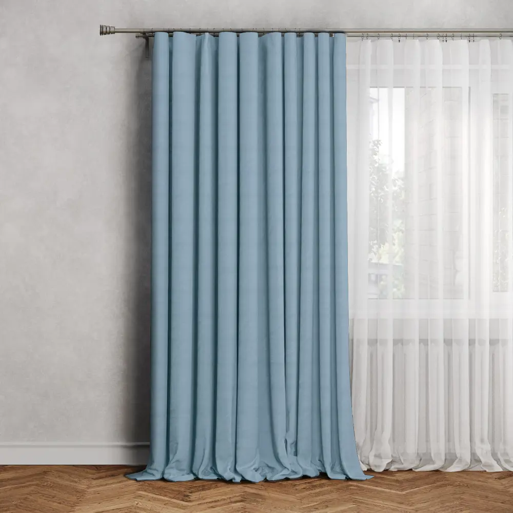 INSPIRE Lidia Agata 3 - Штора на ленте синяя 140×280 см 84996649 STLM-0057543