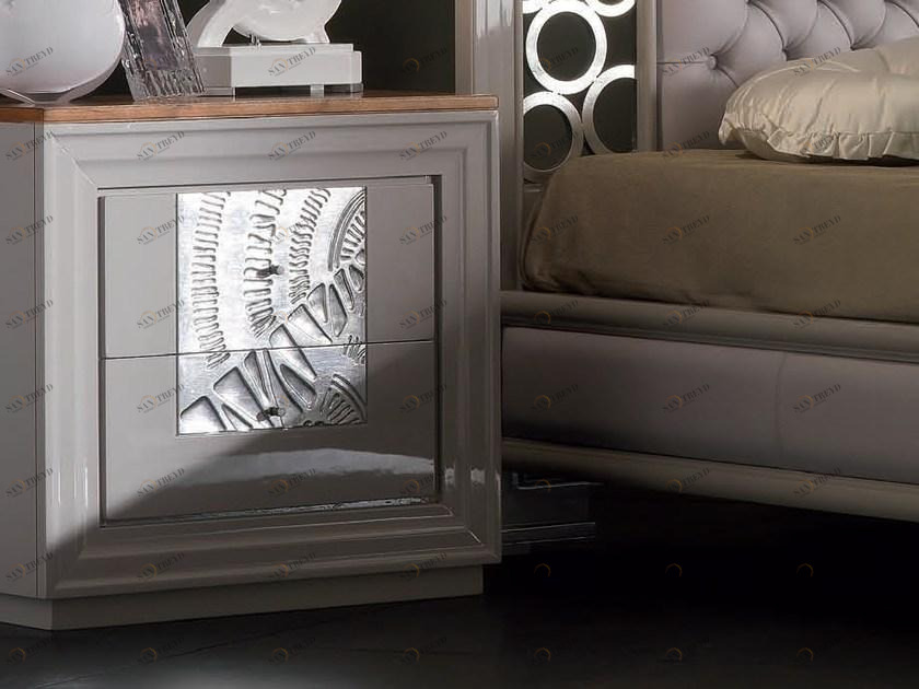 Cantiero Прикроватная тумбочка из серебра с ящиками Étoile night Et212s