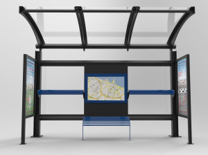 Стальной и стеклянный навес для автобусной остановки