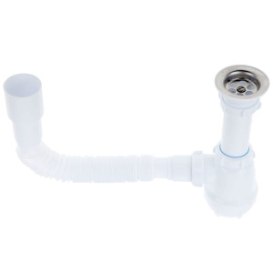 90654145 Сифон для мойки 1 1/2" с гибкой трубой 40х40/50 мм STLM-0324424 AQUANT