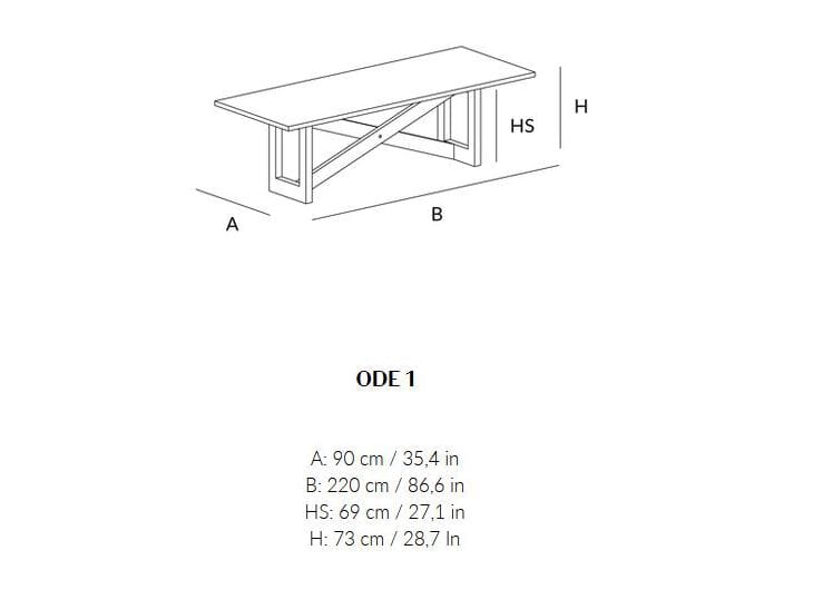 Прямоугольный обеденный стол из массива дерева Lando ODE ARCH-00052154 - Вид №2