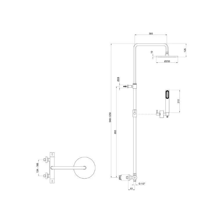 EL980515560METAL Душевая система , черный Webert Elio - Вид №1