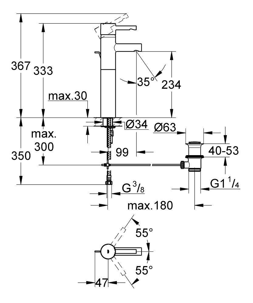 32247000 Смеситель для раковины Grohe Essence хром - Вид №1
