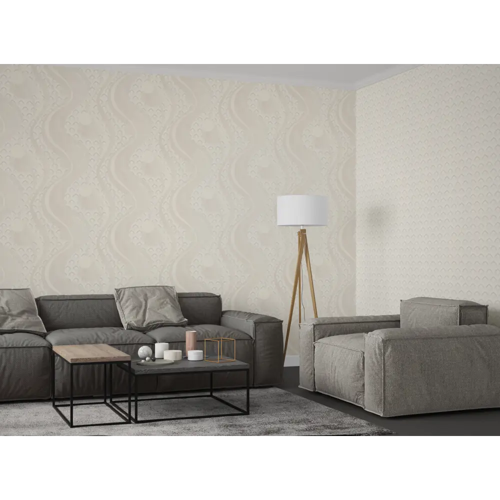 Обои флизелиновые Vog Collection Перья бежевые 1.06 м VV71163-12 STLM-2108173 - Вид №3