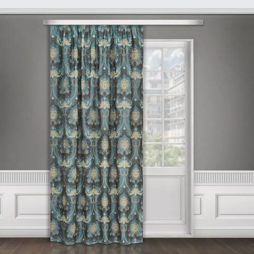 Штора на ленте «Веста» 160х260 см жаккард цвет бирюзовый ТОРГОВЫЙ ДОМ ТЕКСТИЛЬ STLM-2031836 - Вид №2