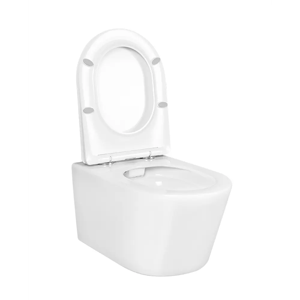 Унитаз подвесной Aquatek Оберон AQ1363W-00, безободковый, с сиденьем микролифт STLM-2125667 - Вид №1