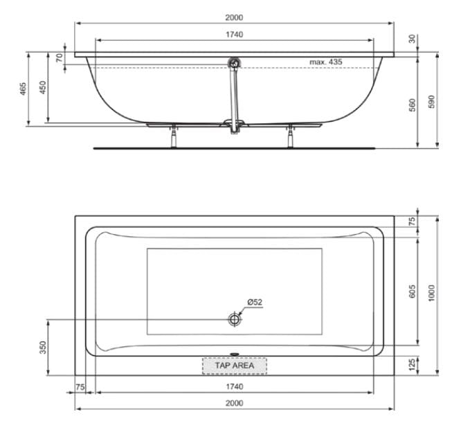 Прямоугольная ванна Ideal Standard La Dolce Vita ARCH-00096869 - Вид №2