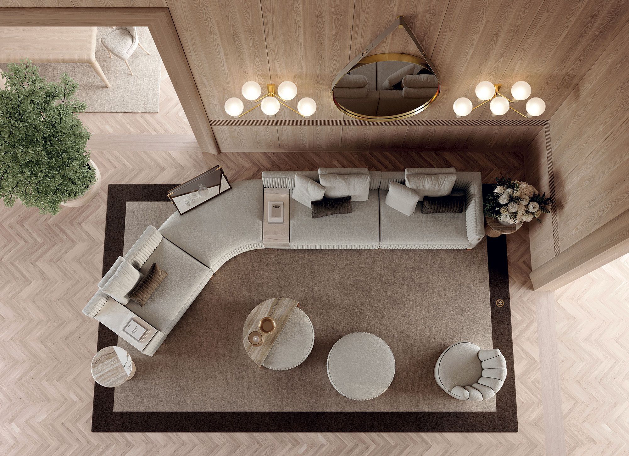 Модульный тканевый диван Vittoria Frigerio BRANDOLINI ARCH-00004613 - Вид №2