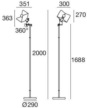 Stilnovo Торшер из железа Triedro 8994 - Вид №3