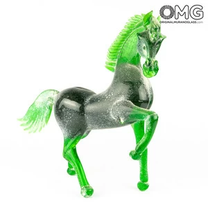 3592 ORIGINALMURANOGLASS Скульптура Лошадь Аппалуза - муранское стекло OMG  см