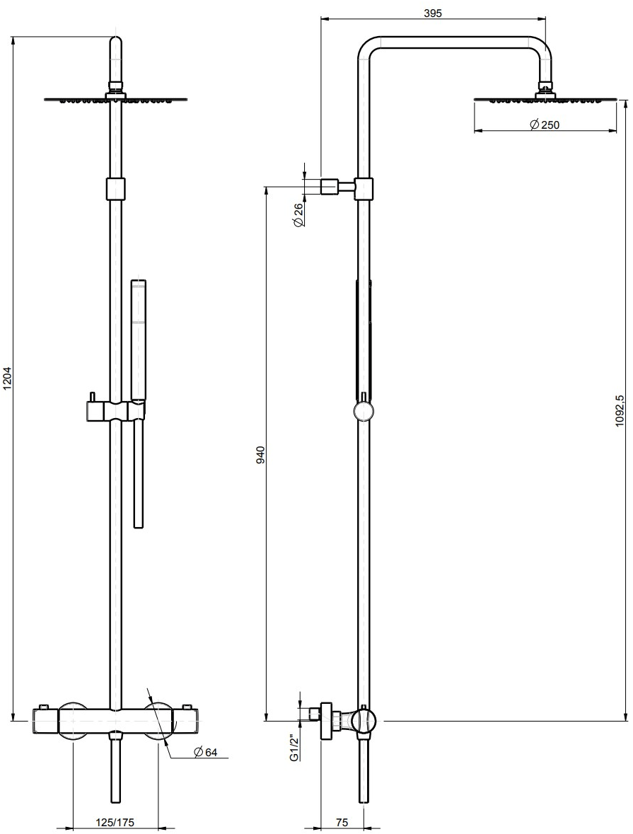 Rubinetterie Frattini Термостатический смеситель для душа внешний Docce sun-id-1358969 - Вид №1