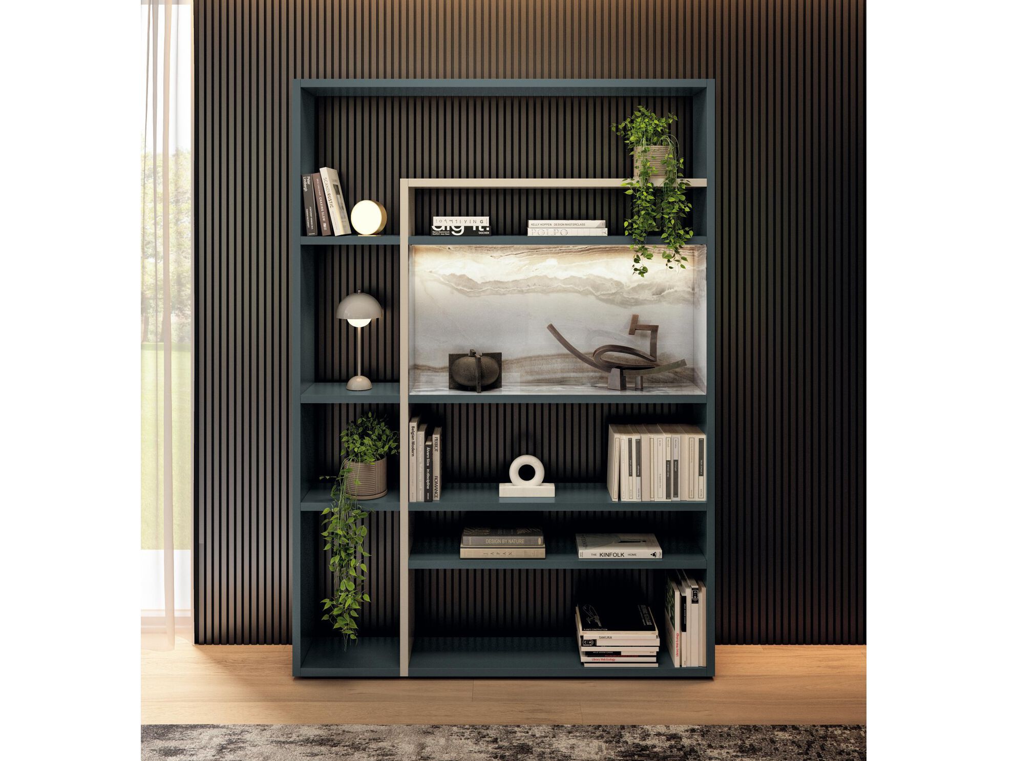 Деревянный книжный шкаф с освещением Lago 30MM - 2733 ARCH-00089855