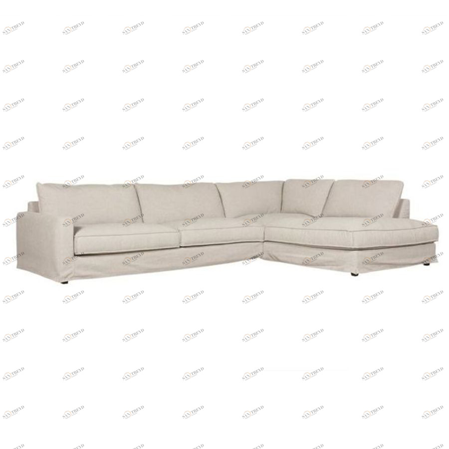 Диван угловой Malte, правосторонний, молочный Sits S1400