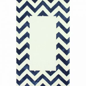 Ковер Zig Zag синий с квадратом 200х280 DOLLY CAPRETS ДИЗАЙНЕРСКИЕ, ЗИГ ЗАГ 015187 Белый;синий