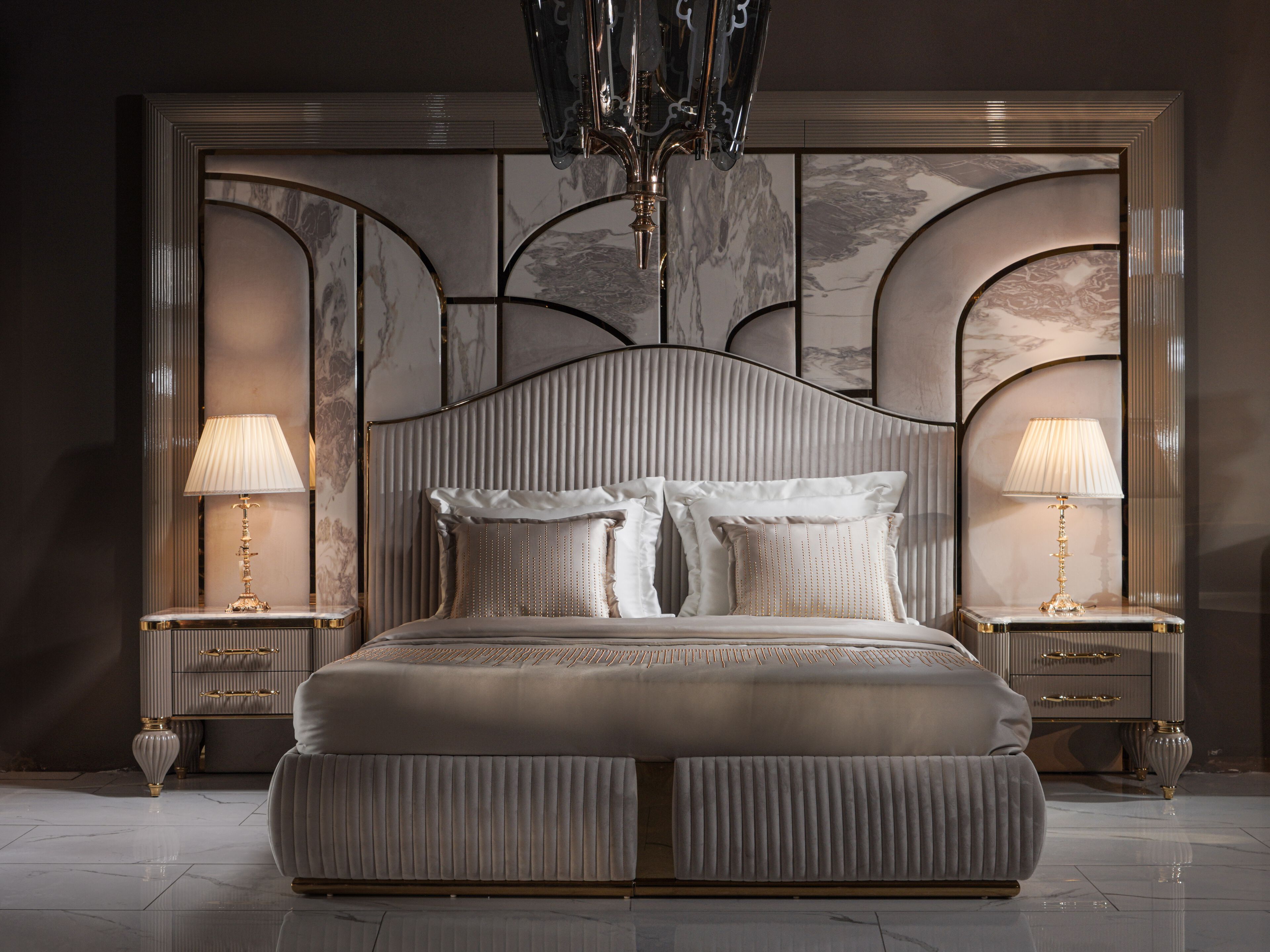 Двуспальная кровать с мягким изголовьем Zebrano Elsiyum ARCH-00143670 - Вид №3