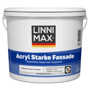 Краска фасадная Linnimax Acryl SF матовая цвет белый база A 2.7 л