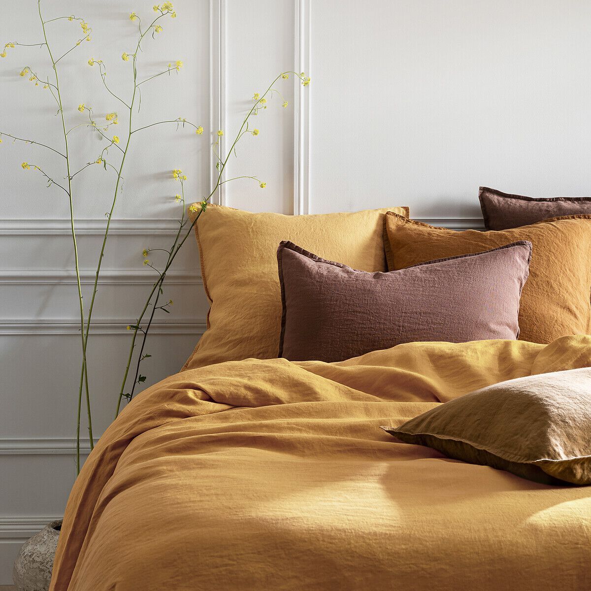 Бронзовый настенный светильник с льняным абажуром AMPM Jakoma ARCH-00095789 - Вид №3