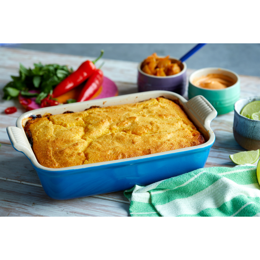 Блюдо прямоугольное Le Creuset, каменная керамика, 37х32 см, голубое 91004732310100 - Вид №2