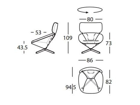 Спицевое кожаное кресло с подголовником SANCAL ARCH-00138039 - Вид №18