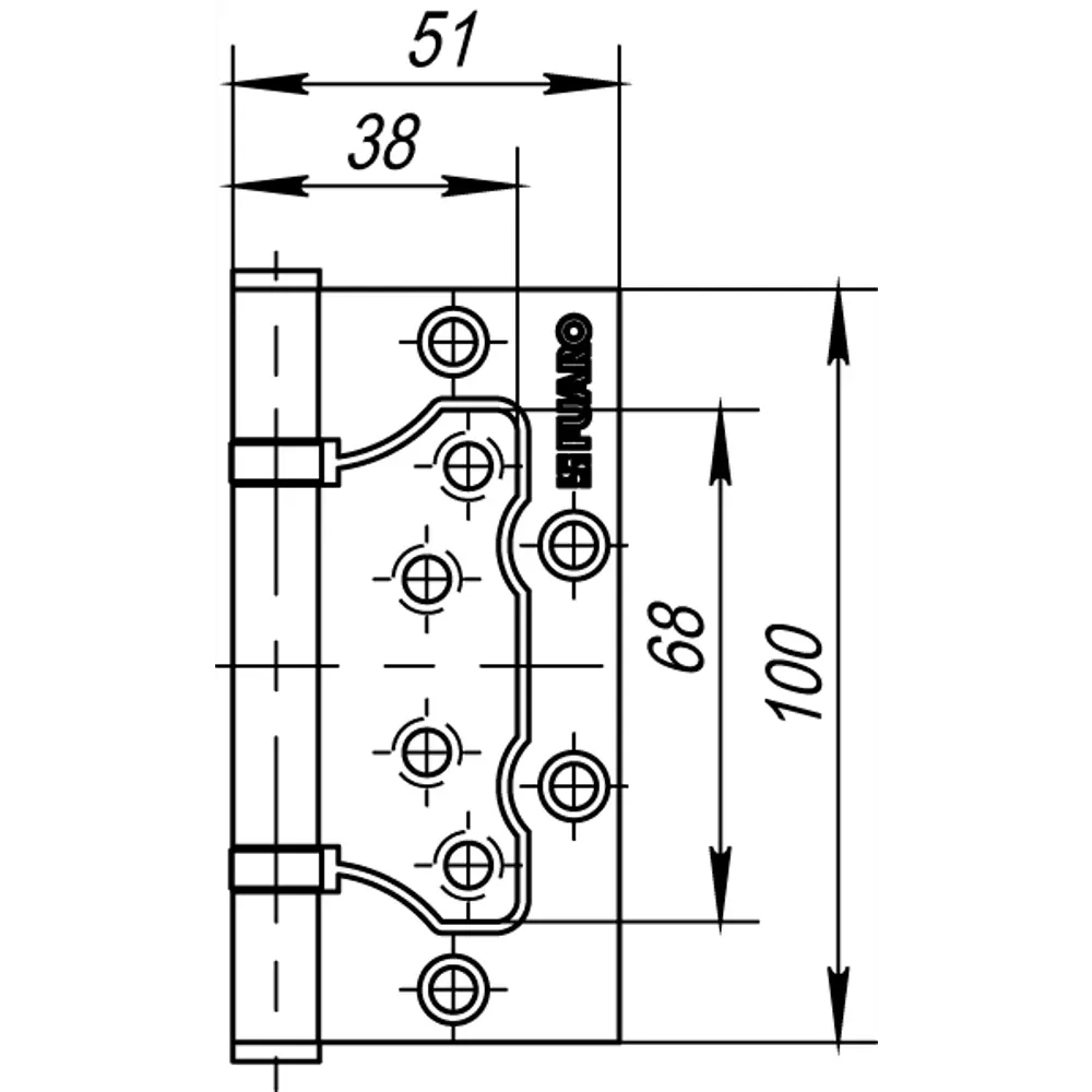 82105965 Петля без врезки N100500/2BB-PB/BL 100x75x2.5 мм сталь цвет золото STLM-0019060 FUARO Home - Вид №6