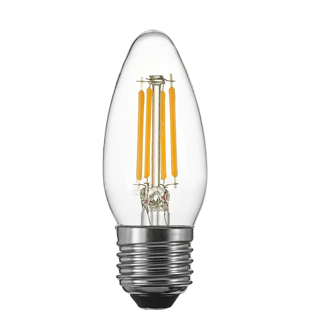 Лампа светодиодная Osram В E27 220/240 В 4 Вт свеча 470 лм холодный белый свет 85306944 STLM-2065736  - Вид №1