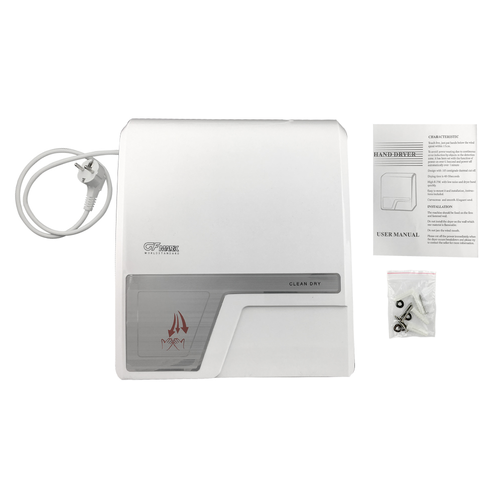 GFmark - Сушилка для рук, корпус пластик АБС, белая, квадратная 1500W, код: 6908  - Вид №6