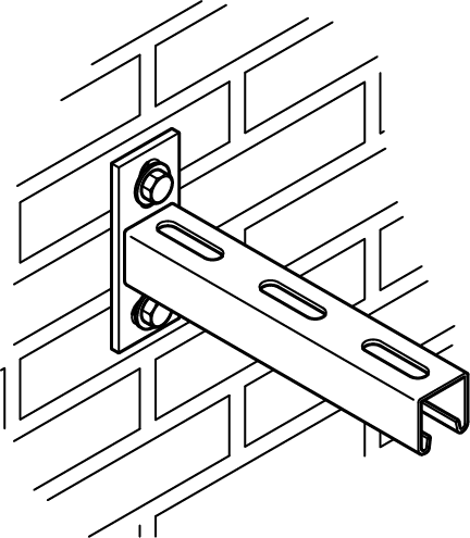 6607874 Монтажные профиля BIS RapidStrut® Консоли стеновые нерж. монтаж к стене и полу WALRAVEN  - Вид №2