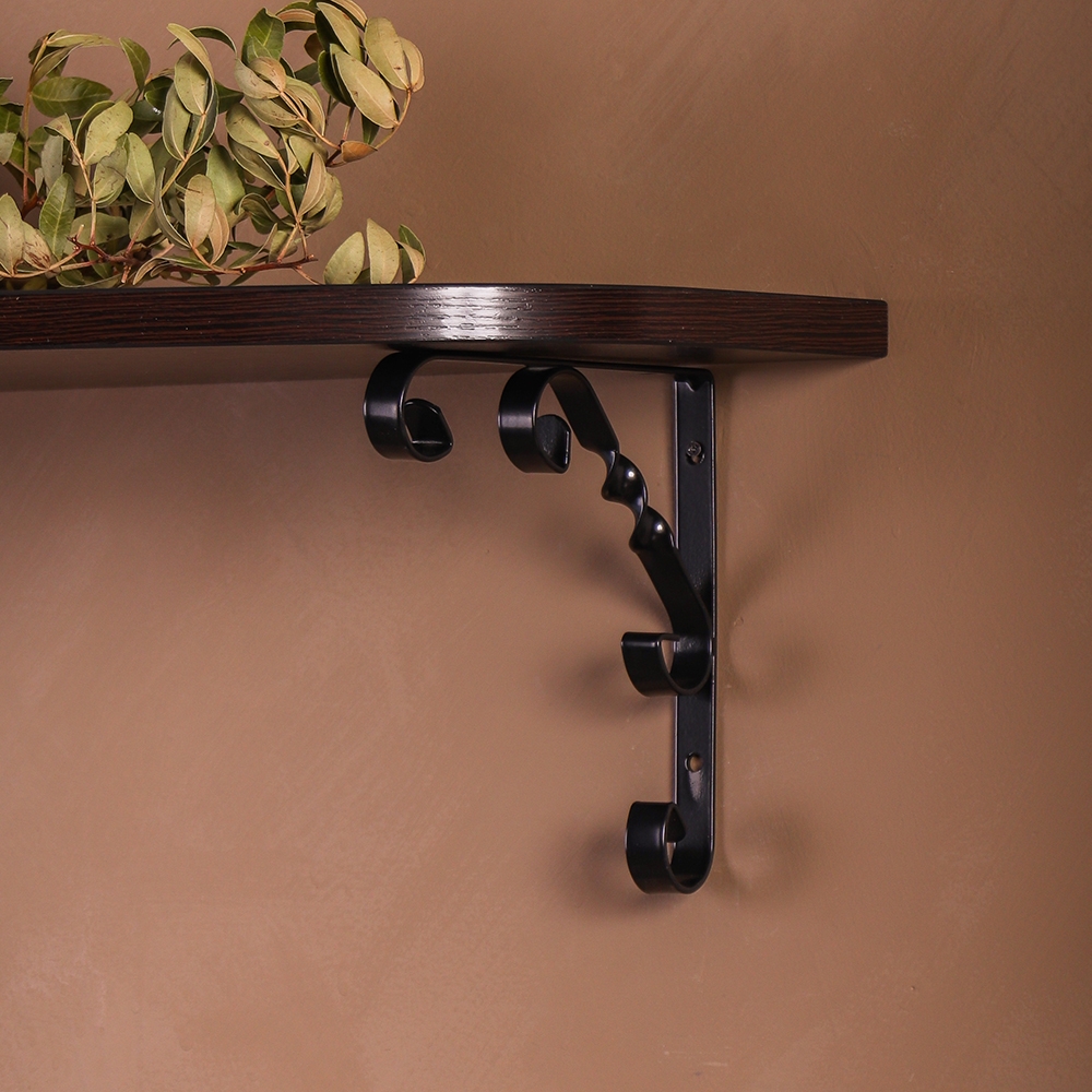 Полка фигурная , 600x250x16 мм, дуб венге LJPS0387 Public Steel Россия  - Вид №5