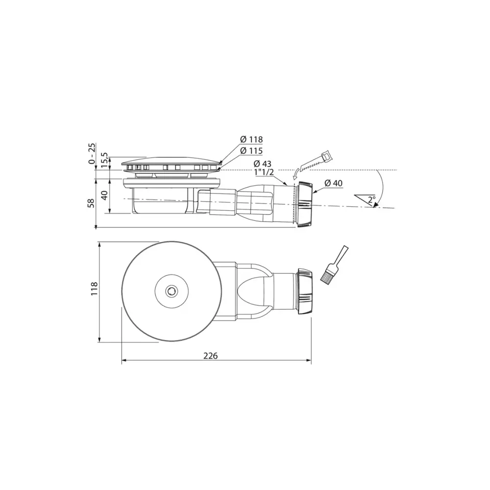 Сифон для душевого поддона Wirquin Slim 90 мм STLM-2117138 - Вид №8
