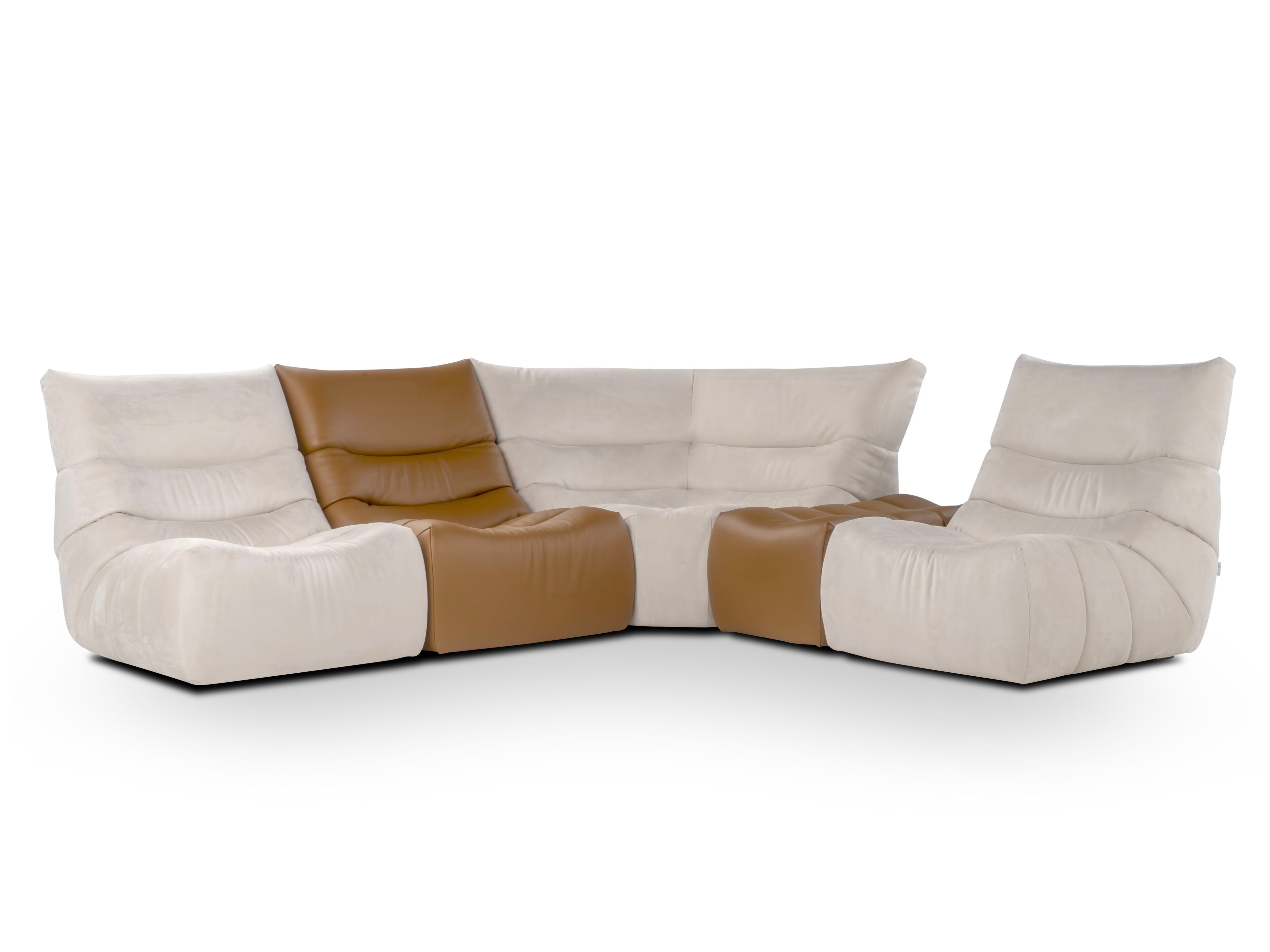 Кожаный модульный угловой диван Calia Italia Modular ARCH-00000790