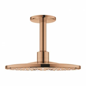 Верхний душ GROHE Rainshower 310 SmartActive с потолочным душевым кронштейном 142 мм, 2 режима струи, теплый закат глянец (26477DA0)
